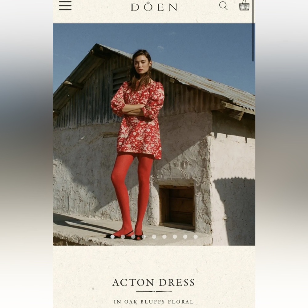 Doen ACTON Mini DRESS Red OAK BLUFFS FLORAL xs